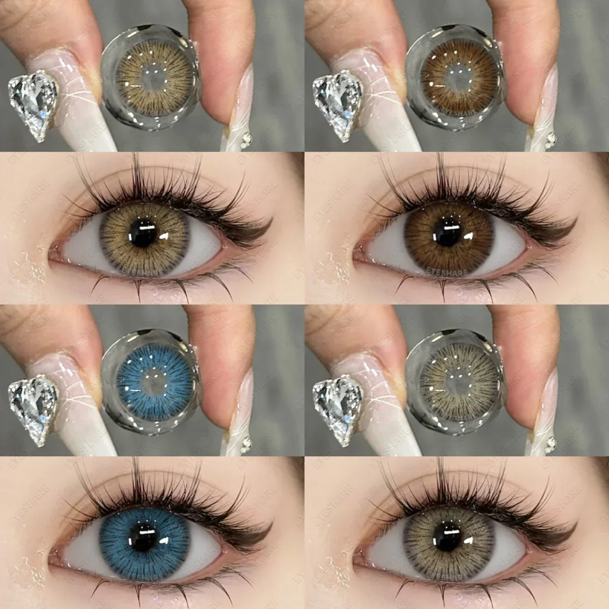 Blue Color Contact Lenses for Eyes Natural Brown Eyes Contacts Lenses Yearly Gray Colorful Eyes Lens