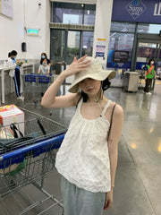 BXOXO Sweet Camis Women 2025 Summer Fashion Backless Solid Slash Neck Female Tank Tops French Style Chic Casual Holiday