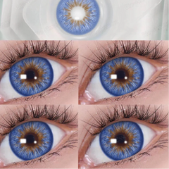 BXOXO 1 Pair Colored Contact Lenses with Degree Myopia Eye Lenses Gray Contact Blue Lens Green Eye Lenses