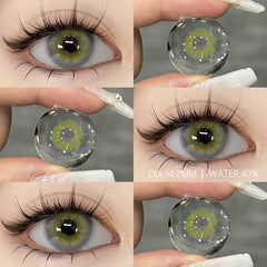 BXOXO 1 Pair Fashion Colored Contact Lenses for Eyes Natural Brown Lenses Yearly Blue Lenses Green Eye Contacts Colorful Lens