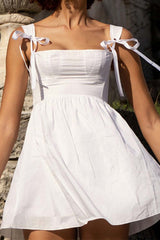 BXOXO - Solid Color Strappy A-Line Mini Dress