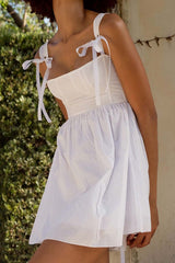 BXOXO - Solid Color Strappy A-Line Mini Dress