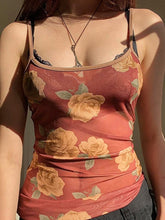 Printed Mesh Crop Cami Top