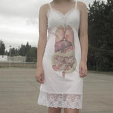 Bxoxo Punk Gothic Lace Women's Dress Emo Girls vintage Harajuku Aesthetic Y2K Streetwear Casual Hip Hop Rock Sexy Slim Suspender Skirt