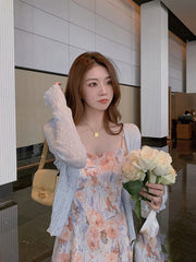 BXOXO Chic Long Sleeve Crop Cardigan - Soft Solid Color, Button Front, Thin, Lettuce Trim, Stylish for Spring & Summer - Women's Fashion Clothing for Everyday Wear