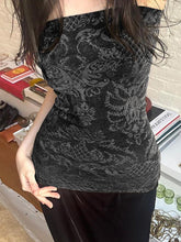 BXOXO - Y2K Vintage Print Bandeau Top