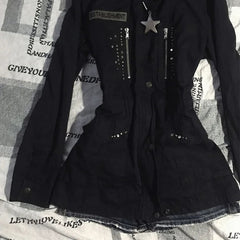 BXOXO Hoodies Women Clothing Gothic Vintage Coat Slim Punk Zip Up Sweatshirts Streetwear Emo Girl Hoodie Plus Size Graphic Y2k Jacket