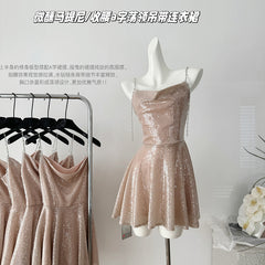 BXOXO - summer inspo Sequin Bodycon Slip Dress Woman Sexy Backless Birthday Party Club Star Outfits for Women Summer Chic Design Dress