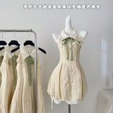 BXOXO - summer inspo Summer New Niche Design Lapel Sleeveless Dress Women's Sweet Temperament Short Dresses Fashion Elegant Dress