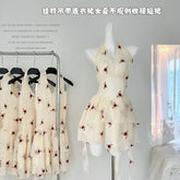 BXOXO - summer inspo Halter Backless Elegant Dress Sleeveless Ruched Mini Dress 2025 Summer Women Printed Dress Birthday Party Clubwear