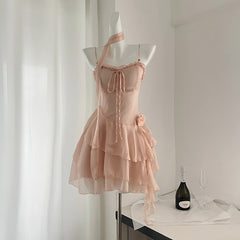 BXOXO - summer inspo 2025 Summer New Two-piece Sets Dress Women Sweet Mini Dress+Sunscreen Shawl Cardigan Gentle Style Beach Patry Set