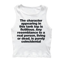 Bxoxo Casual Fashion Streetwear Hip Hop Rock vintage Harajuku Y2K Women's Sleeveless Camisole Letter Pattern Print White Slim Baby Top