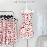 BXOXO - summer inspo Elegant Sexy Sweet Flowers Fairy Dress Vintage 2025 New Women Floral Dress Casual Slim Sleeveless Dress Vestidos