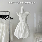 BXOXO - summer inspo Pure Desire Gentle Puffy Dress Mini Fashion Vacation Style Flower Bud Skirt Women Sleeveless Mini Dress