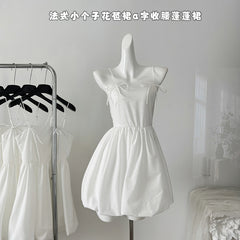 BXOXO - summer inspo Pure Desire Gentle Puffy Dress Mini Fashion Vacation Style Flower Bud Skirt Women Sleeveless Mini Dress