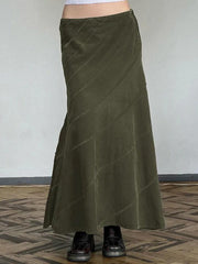 Vintage Splice High Rise A-line Mermaid Knit Midi Skirt