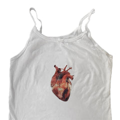 Bxoxo Y2K Gothic Aesthetic Emo Girls Chic Heart Pattern Print Punk Harajuku Streetwear Lace White women's Sleeveless Camisole baby Top