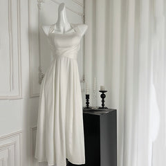 BXOXO - summer inspo Summer Sleeveless Halter Long White Maxi Dress Elegant Tight Waist Beach Dress Robes Fashion Evening Dresses