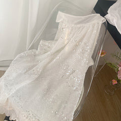 BXOXO - summer inspo Halter Off Shoulder Sequin Patchwork Dress Women Sleeveless Backless Loose Short Dresses 2025 Fashion Party