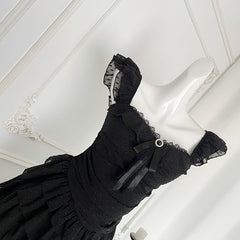 BXOXO - summer inspo Korean Style Fashion Black Dresses for Women Sexy Irregular Ruffles Dress Summer Classy Lady Evening Party Dress