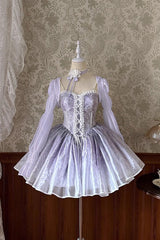 BXOXO - Striped Chiffon Long Sleeves Bowknot Sweet Princess Lolita Cardigan Blouse 5 Colors