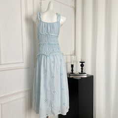 BXOXO - summer inspo Vintage Chic Suspender Dress Women Summer 2025 New High Waist Slim French Long Dresses Female Fashion Party Vestidos