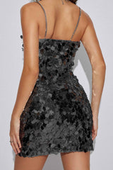 BXOXO - Solid Sequin Sleeveless Chain Mini Dress