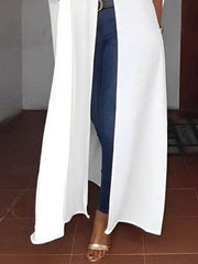 BXOXO Batwing Sleeves Loose Solid Color Split-Joint Lapel Cover-Ups Tops Outerwear