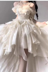 BXOXO - Ivory Bowknot Irregular Gothic Princess Lolita Jsk Dress