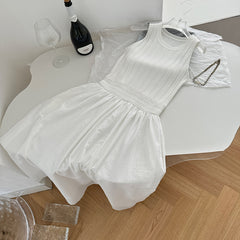 BXOXO - summer inspo French Elegant Vest Dress Women's Summer Fashion 2025 New Sleeveless Long Skirt Casual Holiday Style Dress