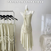 BXOXO - summer inspo Elegant Halter Dress For Women Chic Off Shoulder Sleeveless A-line Dresses Temperament Spicy Girl Slim Fit Dress Party Club Robe