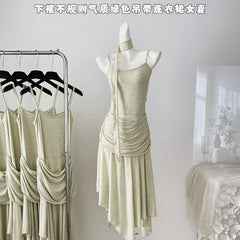 BXOXO - summer inspo Elegant Halter Dress For Women Chic Off Shoulder Sleeveless A-line Dresses Temperament Spicy Girl Slim Fit Dress Party Club Robe