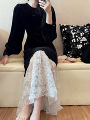 BXOXO party look inspos Black Long Sleeve Midi Dress 2025 Women Autumn French Elegant Slim Y2K Vestidos Largos Fashion Female Evening Party Dresses New