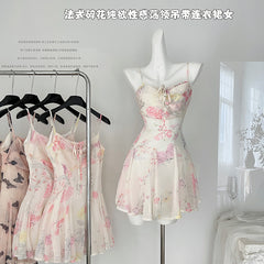 BXOXO - summer inspo 2025 Summer New Women Fashion Butterfly Printed Halter Dress Holiday Slim Sexy Resort Style Backless Dresses