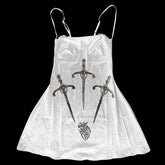 Bxoxo Hip Hop Street Gothic Women's Dress Vintage Y2K Chic Aesthetic Hip Hop Punk Rock Harajuku Emo Girls V Neck Slim Suspender Dress