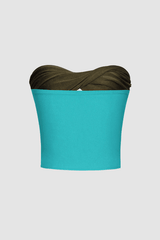 Contrast Twisted Front Tube Top