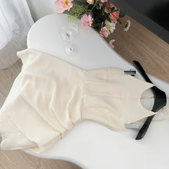 BXOXO - summer inspo French Style Off Shoulder Holiday Party Halter Irregular Midi Dress Women Summer New Elegant Simplicity Dress