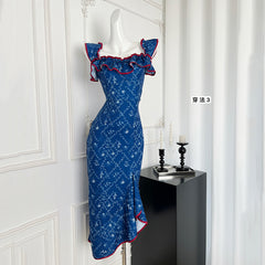 BXOXO - summer inspo Off Shoulder Sexy Flower Print Dress For Women Summer New Elegant Long Dresses Backless Bodycon Dress Vestidos