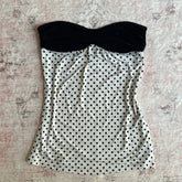 BXOXO Crop Tops Punk T shirts Polka Dot Women Clothes Gothic Streetwear Tube Top Slim Aesthetic Sweet Kawaii 2000s Girl Tank Camis Tee