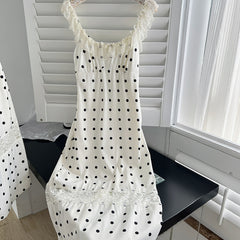 BXOXO - summer inspo Summer New Woman Dress Lace Patchwork Polka Dot Sleeveless Slim Backless Ruffles Elegant Sexy Dresses Chic Design Fashion