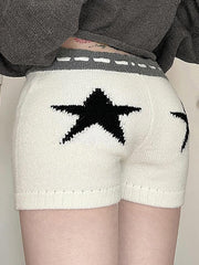 BXOXO - Star Print Contrast Low-Rise Tie Shorts