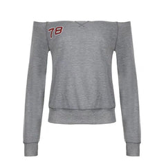 BXOXO Hoodie Y2K Winter Clothes Vintage 90s Women Sweatshirts One shoulder Korea Streetwear Aesthetic Sweeet Girl Hoodies Grunge Top