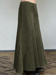 Vintage Splice High Rise A-line Mermaid Knit Midi Skirt