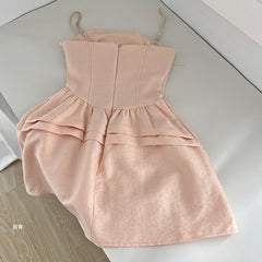 BXOXO - summer inspo Women Sexy Backless Bows Patchwork Sweet Suspender Dresses 2025 Summer High Waist Hotsweet Party Club Dress