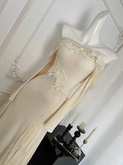 BXOXO - summer inspo Autumn New Slash Neck Mermaid Midi Dress for Women Off Shoulder Lace Splicing Long Dress Vintage Party Dresses Prom Robe