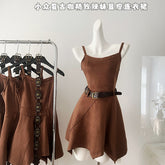 BXOXO - summer inspo Spicy Girl Retro Sleeveless Dress Fashion Slimming Suspender Dresses Women Sexy Backless Irregular Short Sling Dress