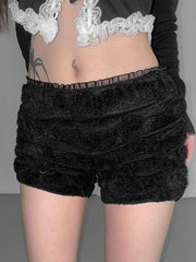 BXOXO - Lace Trim Heart Cutout Low-Rise Shorts