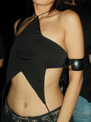 Star Shaped Halter Crop Cami Top