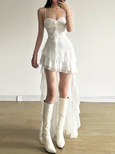 BXOXO Elegant Black Cami Dress for Women - Ruched Sweetheart Neck, Backless Spaghetti Strap, A-Line Flowy Design with Ruffled Hem - Polyester Blend, Perfect for Party & Club