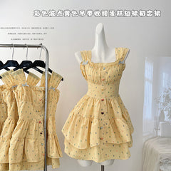 BXOXO - summer inspo Sweet Style Polka Dots Dress Women's Elegant Sleeveless Dresses Summer Cute Ruffled Dress Ladies